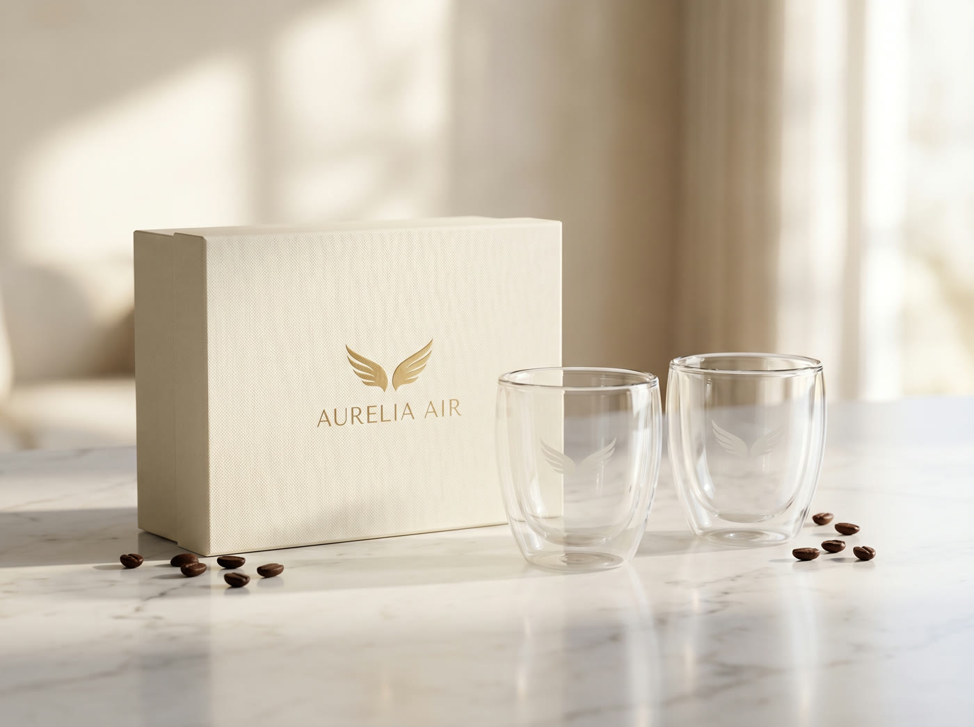 A branded airline gift set